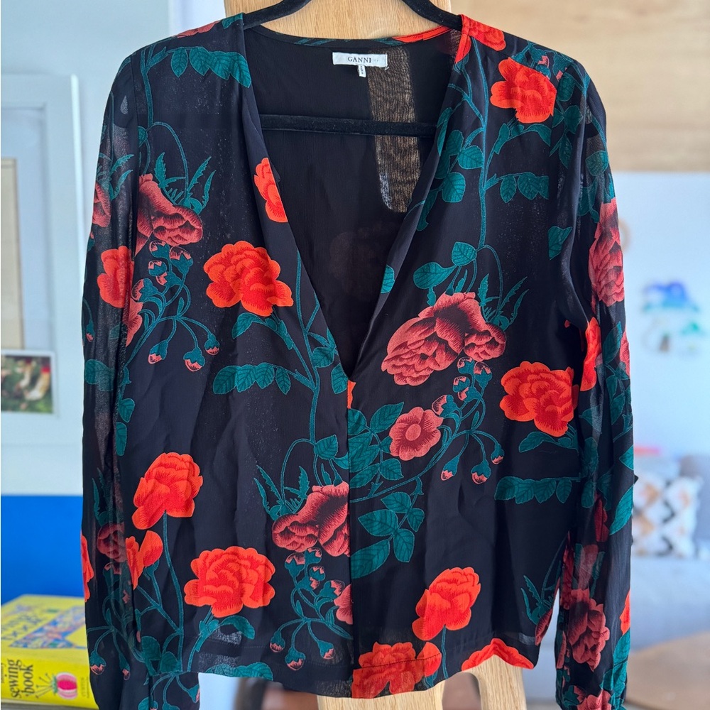 Ganni rose blouse (M)